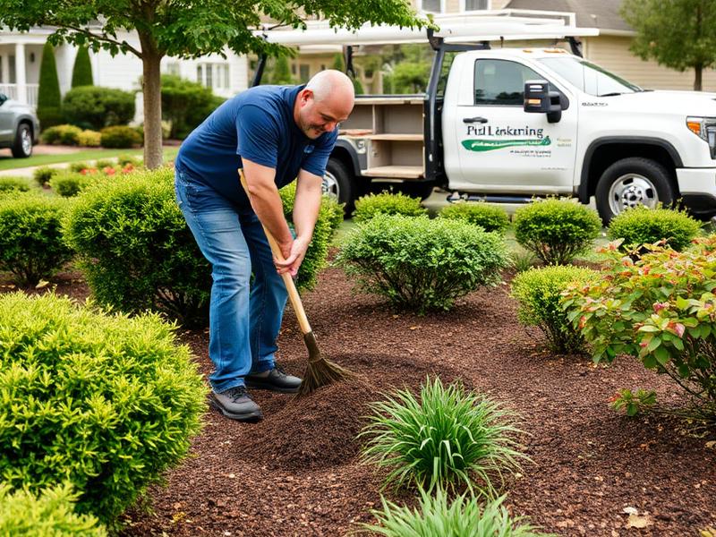Magic Mulch owner Mikhai Owens working on a Western New York job site